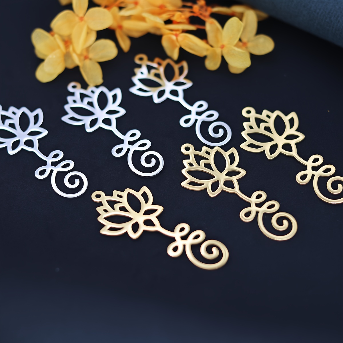 3pcs Unalome Yoga Stainless Steel Pendant Charms